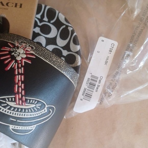 Coach x Keith Haring X Disney Mickey Mouse Slides Sandals, Men's 8, Unisex, NWT - Picture 7 of 8